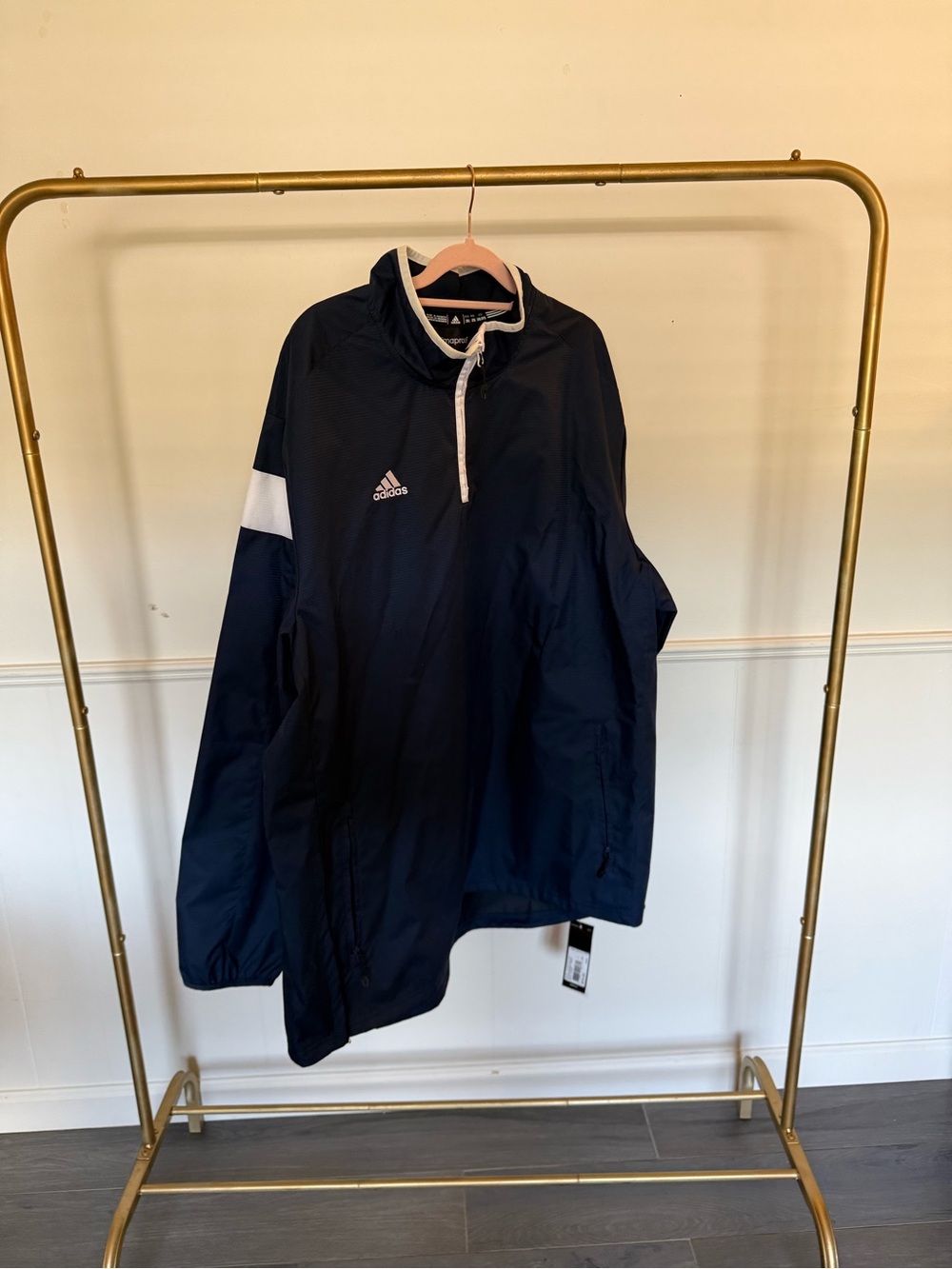 adidas Navy Jacket with White Sleeve Accent